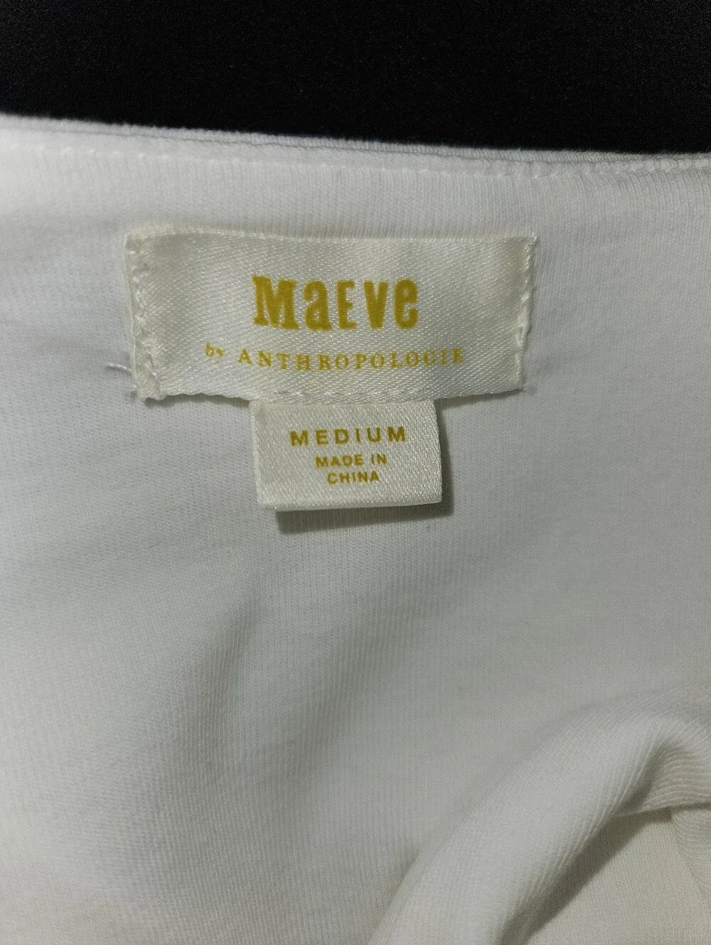 Maeve by Anthropologie White V-Neck Short Puff-Sleeve Wrap Front Top Size M
